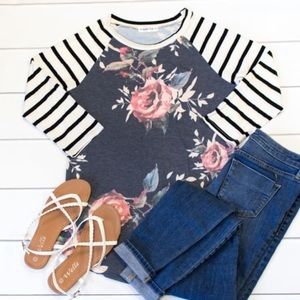 Stripe Pattern Raglan